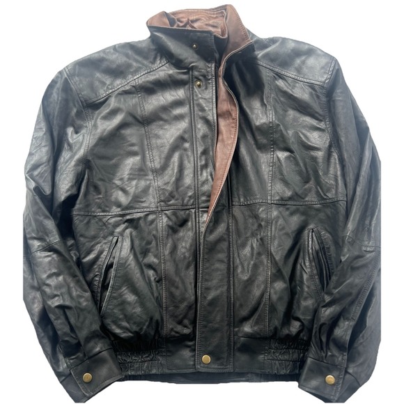 Scully Leather Jacket Mens L Brown Black Featherlite Bomber Western Cowboy - Picture 1 of 14